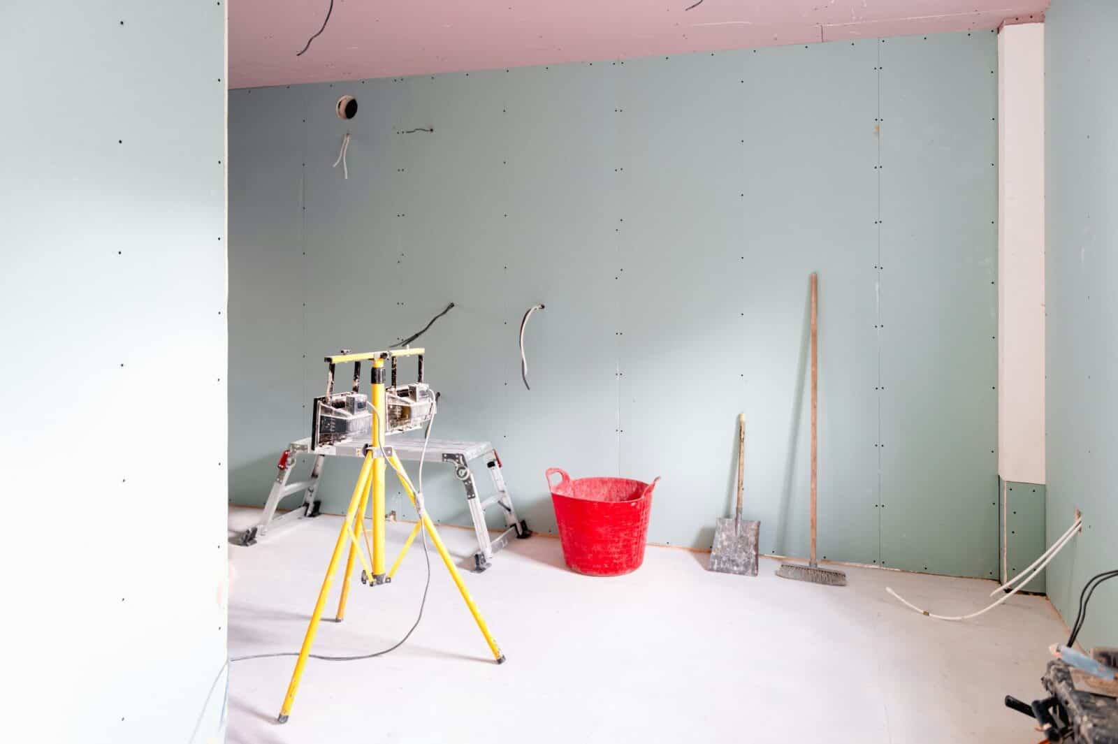 Freshly Plastered Walls in Room