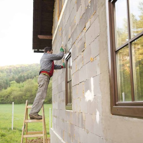 Man plastering